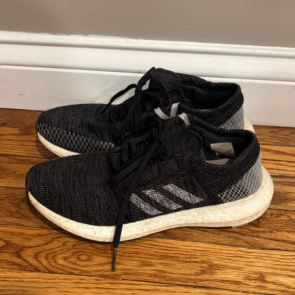 Adidas Black Knit Sneakers with White Sole - Picture 3 of 4